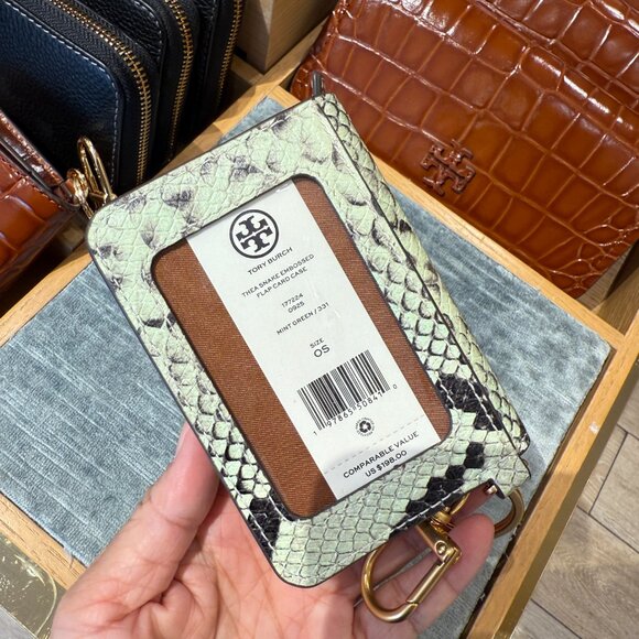 Tory Burch Thea Flap Card Case 177224 Mint Green $198 - Picture 2 of 4